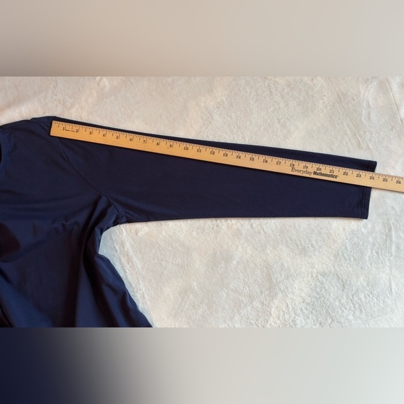 Pure Jill Women's Tee Long Sleeve Navy Shirttail Top Crewneck Oversized Size M - Picture 6 of 8